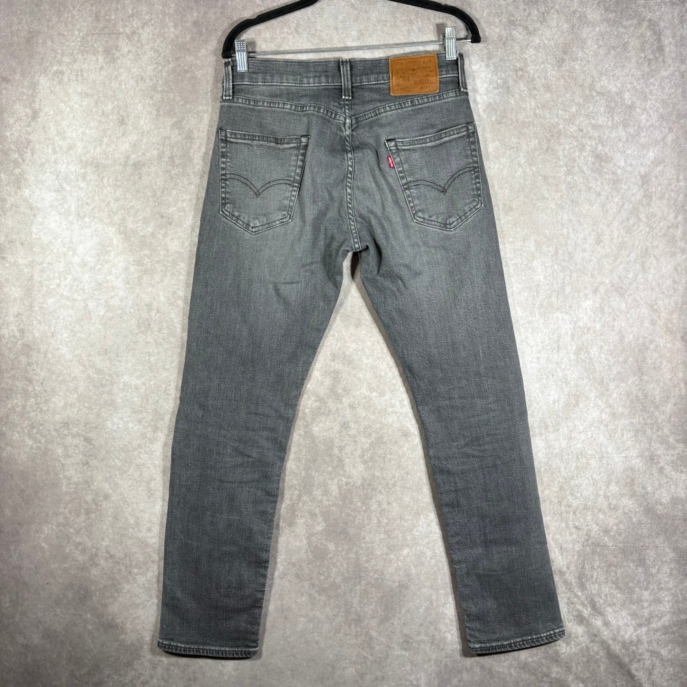 Levi's Jeans Mens 29x32 Black Washed 502 Regular Taper Premium Denim Faded Pants - Picture 6 of 13
